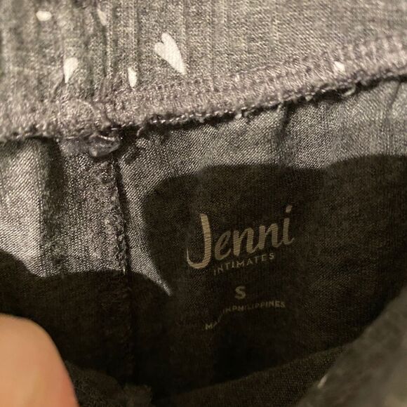 Jenni Intimates Pajama Set Gray White Print Women's Medium - Picture 8 of 11